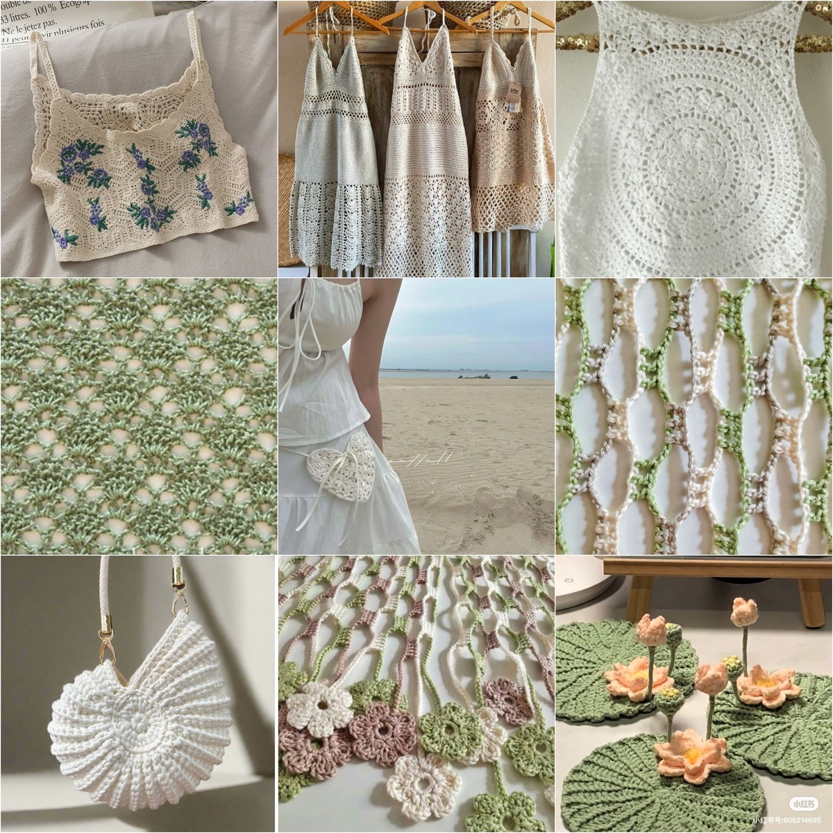 1. Летнее вязание крючком. Иллюстрации из открытых источников. Коллажи авторские.