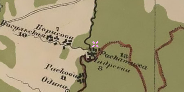 Фрагмент карты Стрельбицкого.