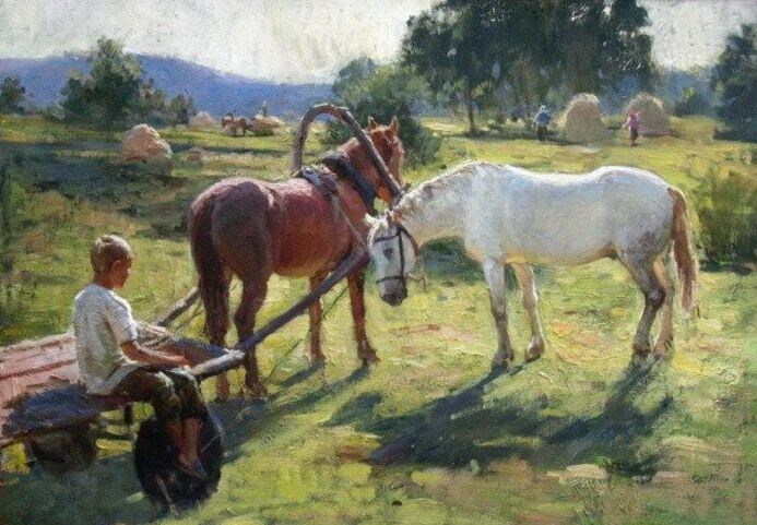 Бараненко Виталий Алексеевич (Род. 1965). На сенокосе. 2008.