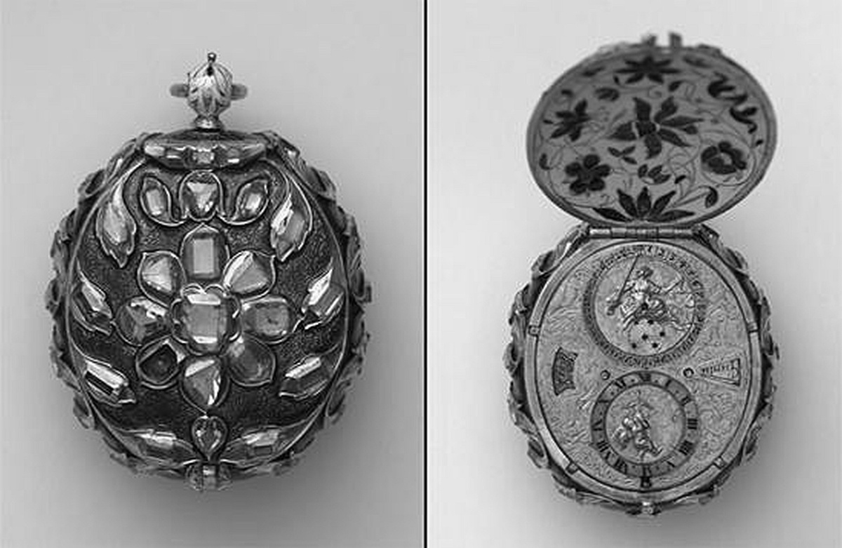 Часы, украшенные эмалью, золотом и бриллиантами, XVI в.