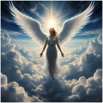 Сгенерировано ИИ- полёт Души на Небеса.