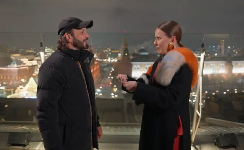 Илья Авербух и Ксения Собчак. Кадр из интервью