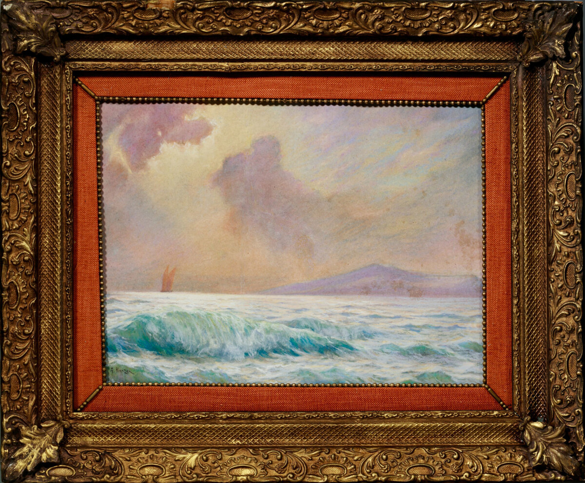 Морской пейзаж, 1920-е гг., материалы: бумага, пастель, размеры: 38 х 51 см. Источник: https://artistic-auction.ru