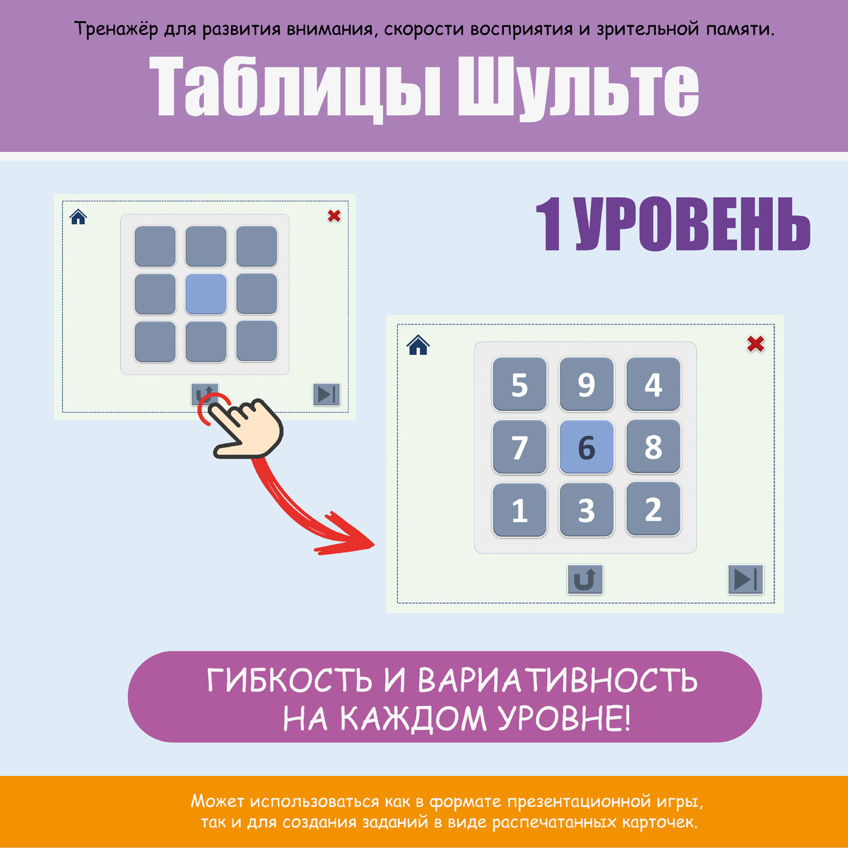 Уровень 1. Числа от 1 до 9