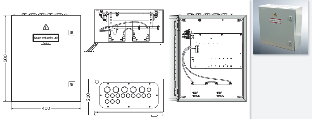 Блок управления модель RWA-Zentrale EN 230V/24V (компонент ППУ серии RZ1), тип 30A-2-1