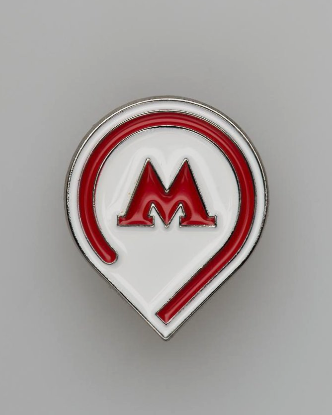 Значок. Логотип Метро 2016 года без клейма. 2016 г.