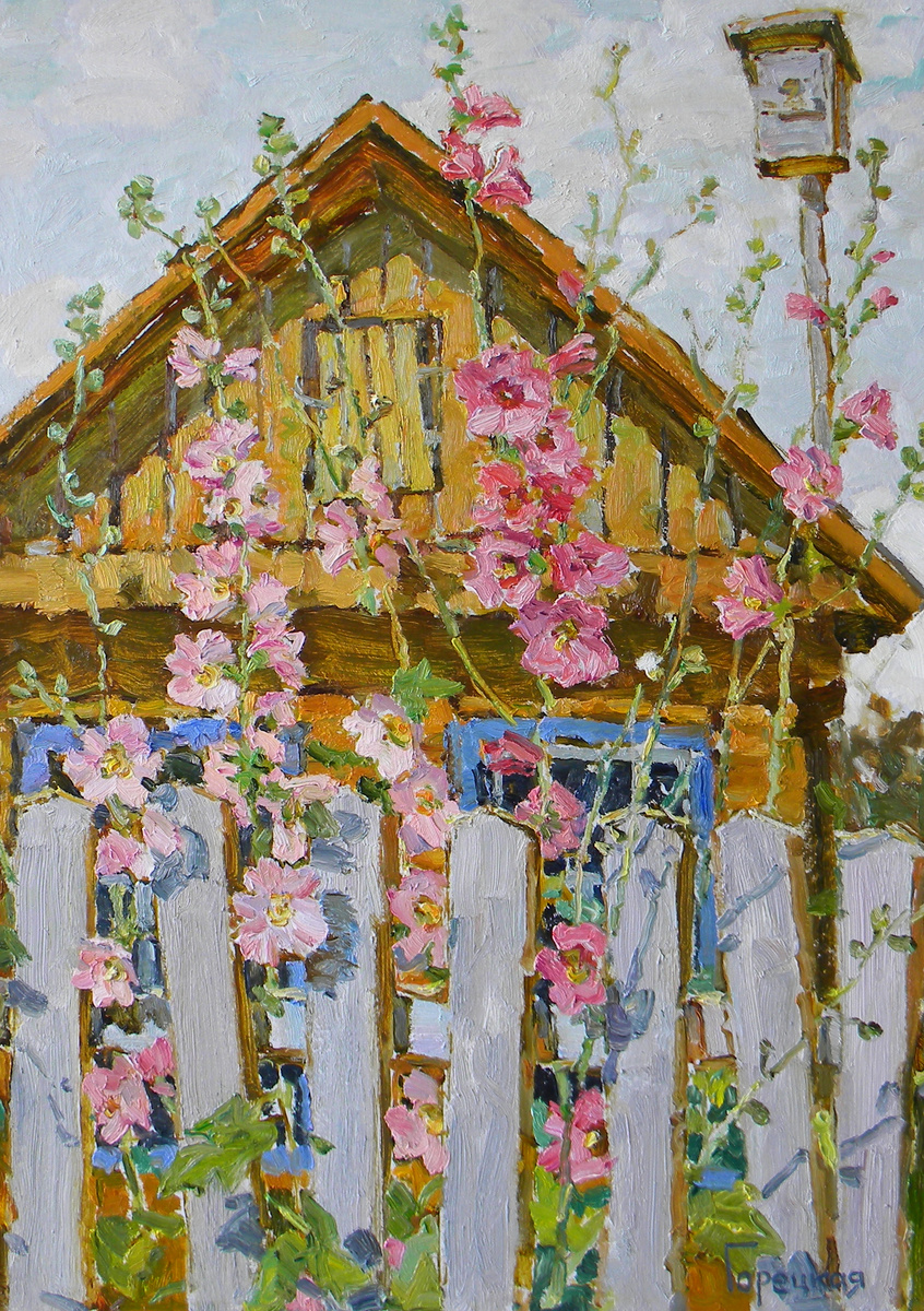 Полина Горецкая "Скворечник" 2024 картон, масло 100х70