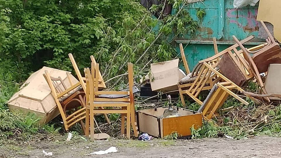Мусорка, с которой регоператор «Ситиматик-НН» не стал вывозить гроб.📷Фото: администрация Городецкого округа
