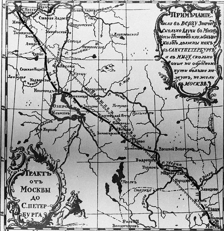 «Першпективная» дорога Петра I, прочерченная по линейке