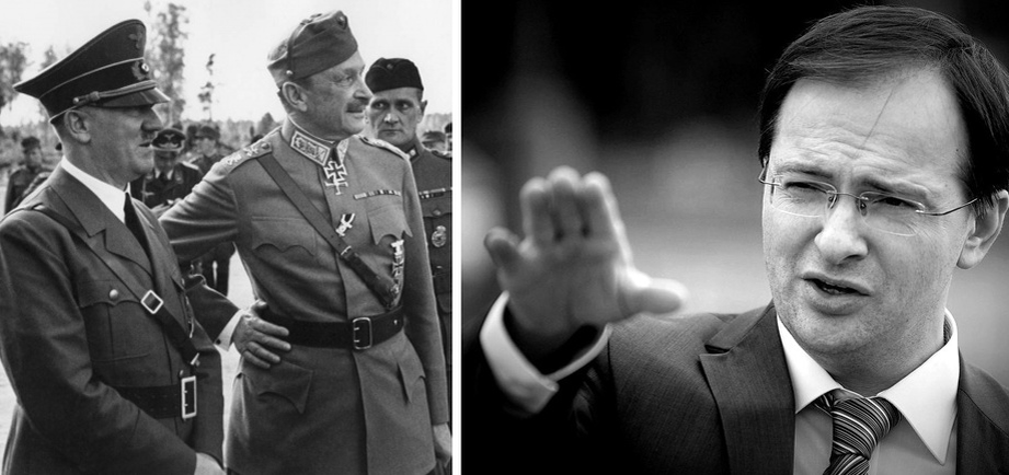 Советник Президента РФ, экс министр культуры РФ Мединский В.Р. пытался увековечить в Ленинграде! память фашистского прихвостня Маннергейма в 2016 году. Слова великого переговорщика всех времён и народов Мединского настолько поражают ленинградцев, родившихся в СССР, что они до сих пор не могут понять желания этого господина и на чьей стороне этот советник?