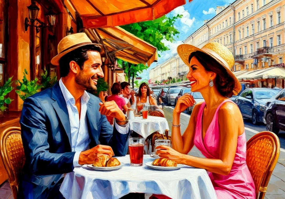 Итальянцы в кафе.