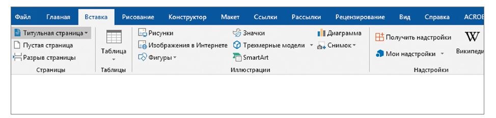 Рис. 1. Команда Титульная страница