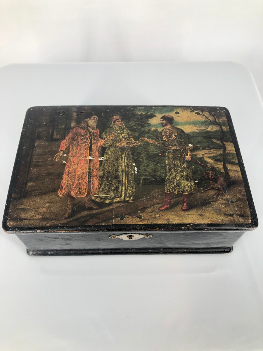 Антикварная шкатулка ХIX века, Федоскино