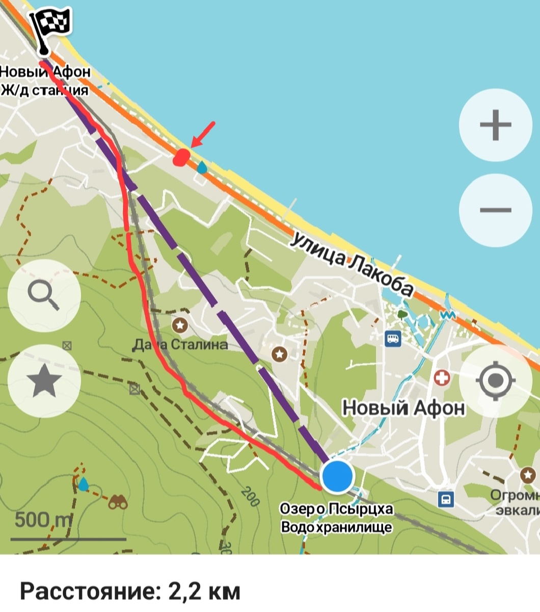 Скриншот карты в приложении Organic maps 