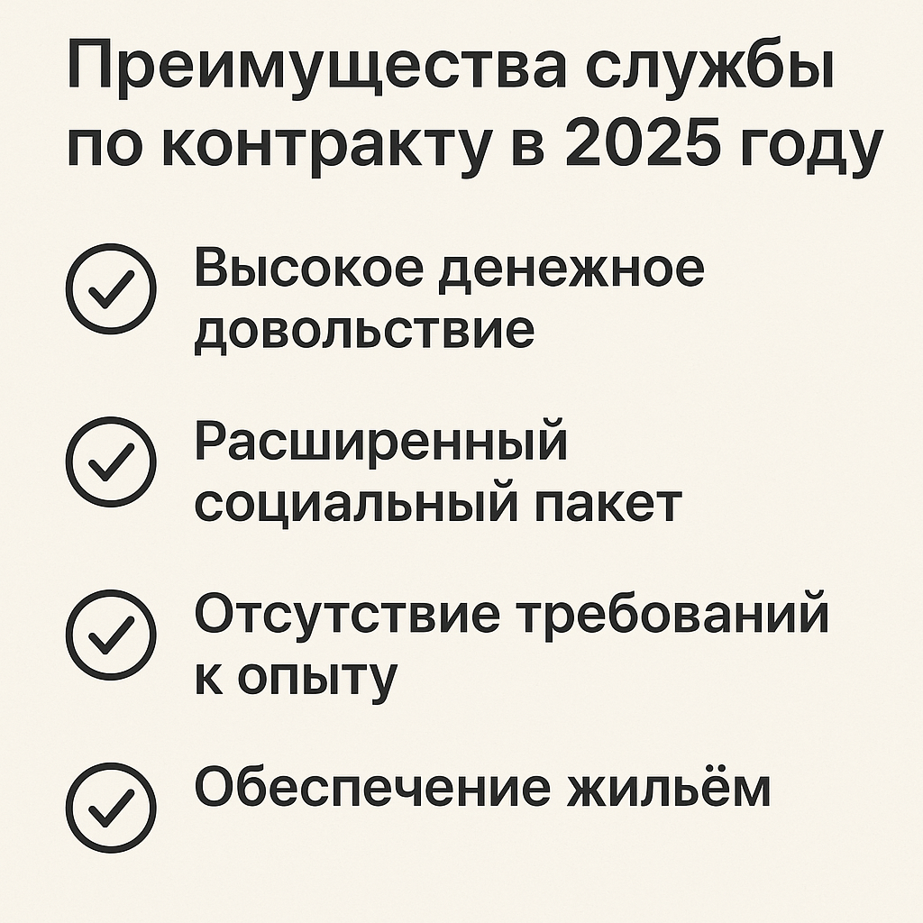 Одни из многих преимуществ службы по контракту в 2025 году