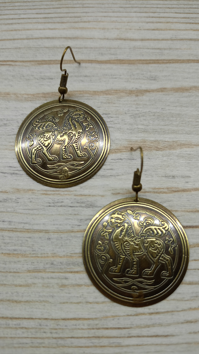 Вот они -серьги с изображением "Новгородского Льва"