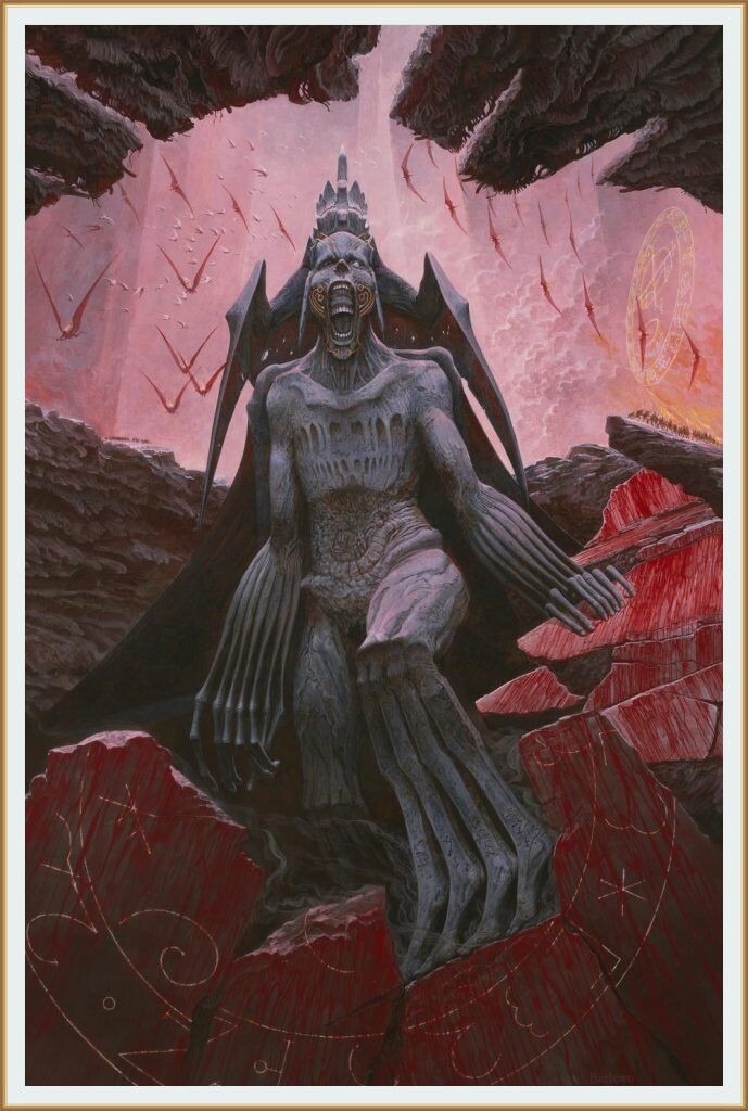 КАРТИНА ХУДОЖНИКА УЭЙНА ДУГЛАСА БАРЛОУ / Wayne Douglas Barlowe  " Восстание Семджазы "ДЕМОН ГОСПОДА " / "БОЖИЙ ДЕМОН "