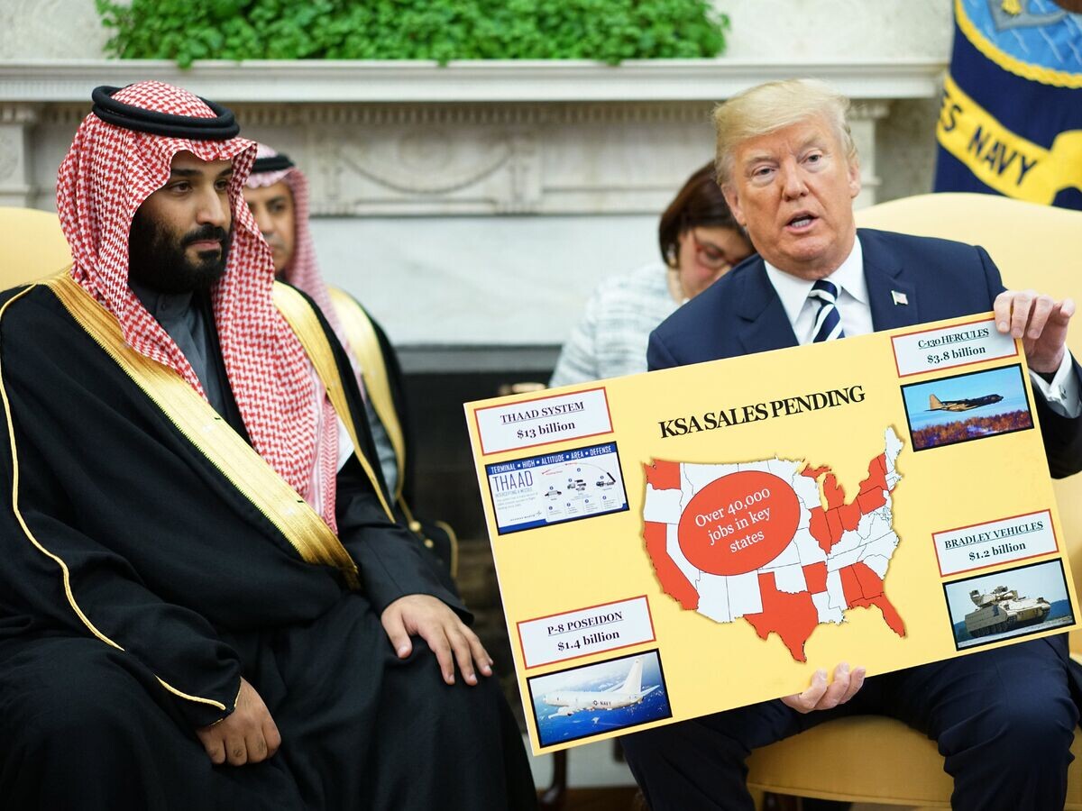    Президент США Дональд Трамп и наследный принц Саудовской Аравии Мухаммед бен Салман.© AFP / Mandel Ngan
