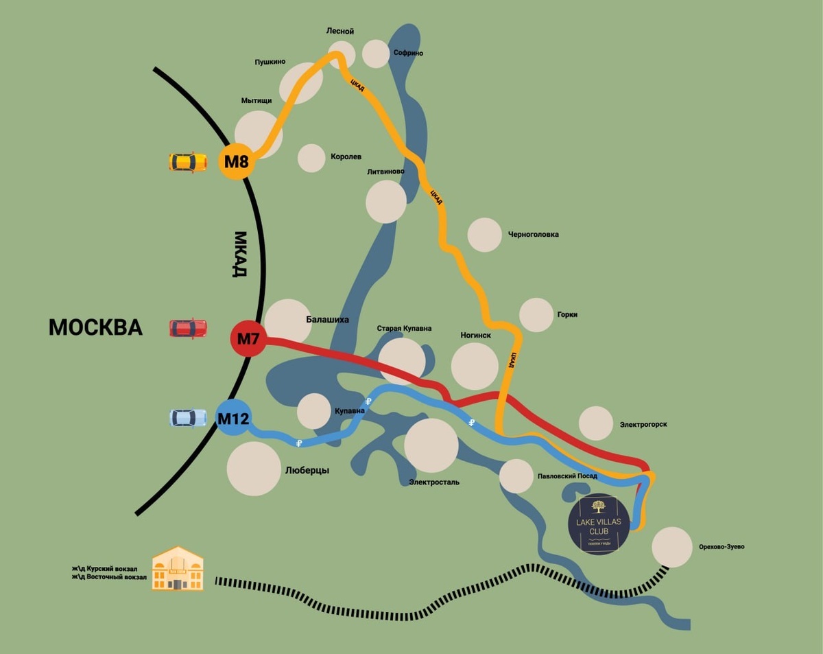 Вариантов, как добраться до посёлка, несколько. Но самый удобный - по трассе М12