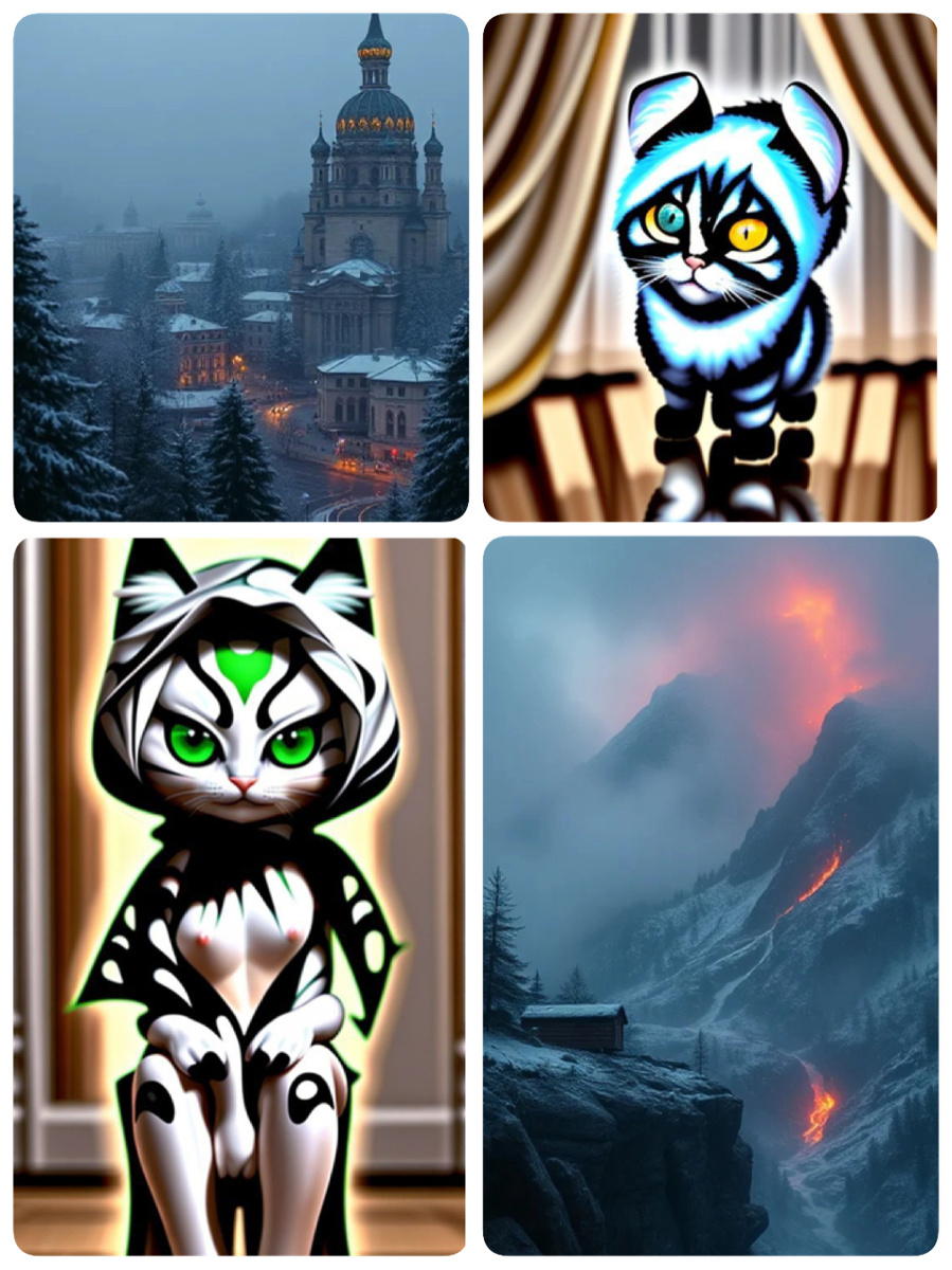 Один короткий запрос, разные рандомные результаты Stable Diffusion