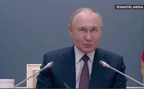 У Владимира Путина на встречах с «Деловой Россией» всегда хорошее настроение. Фото: канал Smotri_media