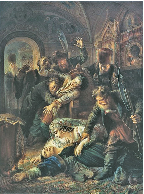  Агенты Лжедмитрия убивают Федора Борисовича. Худ. К. Маковский