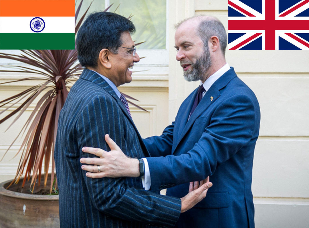 used images: British Secretary of State for Business and Trade Jonathan Reynolds meets
Indian Minister of Commerce and Industry Piyush Goyal in London on April 28, 2025. (Department for Business and Trade/Reuters);
Donald Trump, Narendra Modi (on main page) // Internet