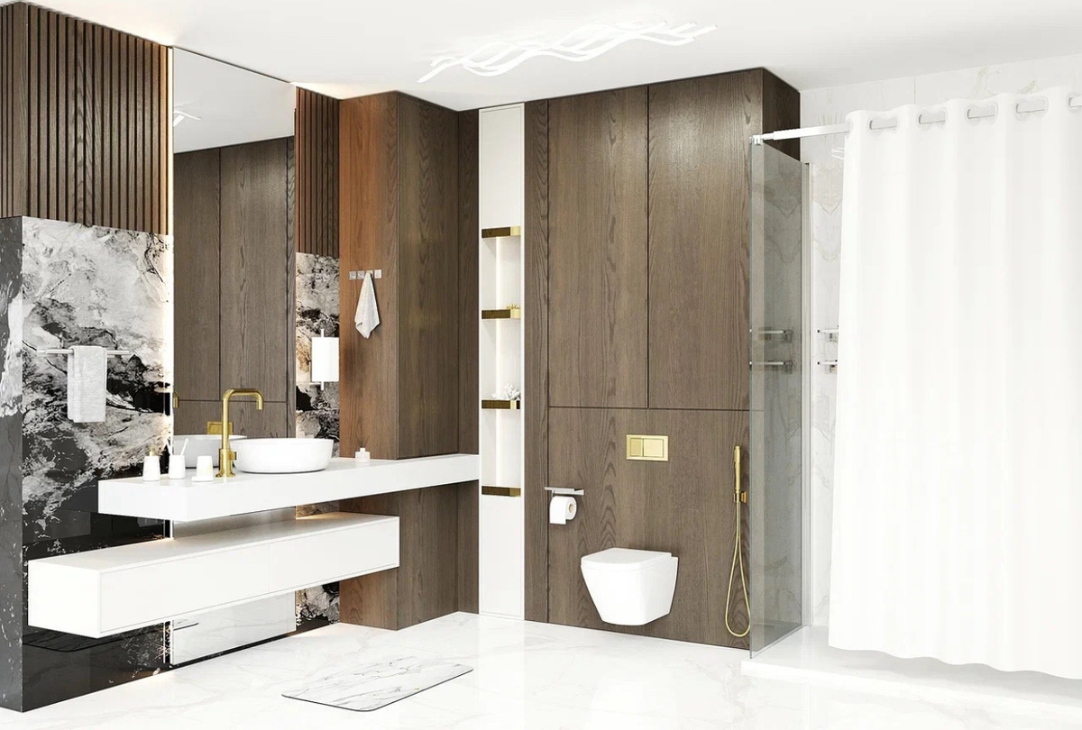 Комплект аксессуаров «Ар-деко белый мрамор» от INHOMEKA