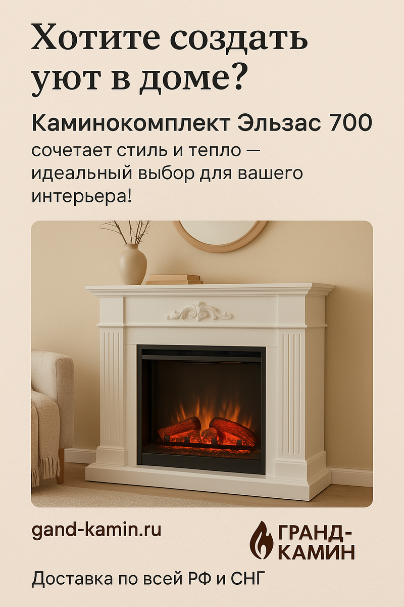    Каминокомплект Эльзас 700: создайте идеальный уют и стиль в вашем доме с экологичным отоплением! Kamin
