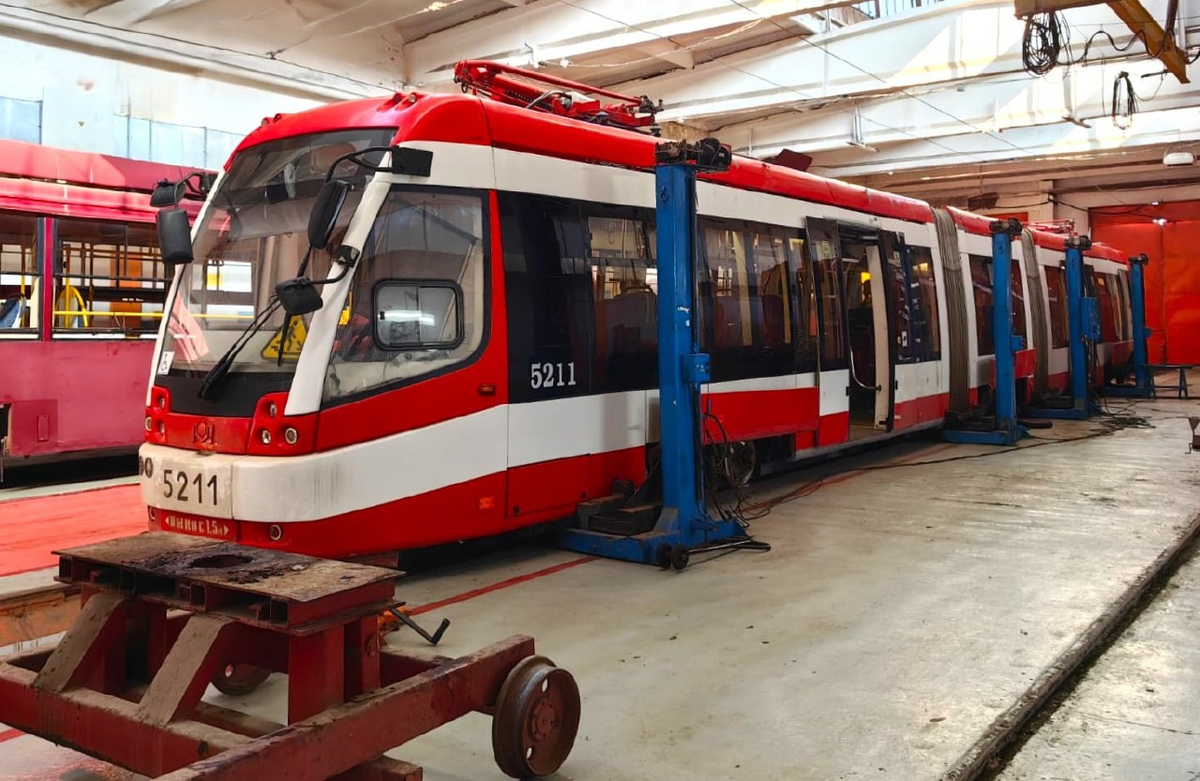 Вагон в процессе ремонта в Казани, источник фото ТГ-канал metroelectrotranskzn