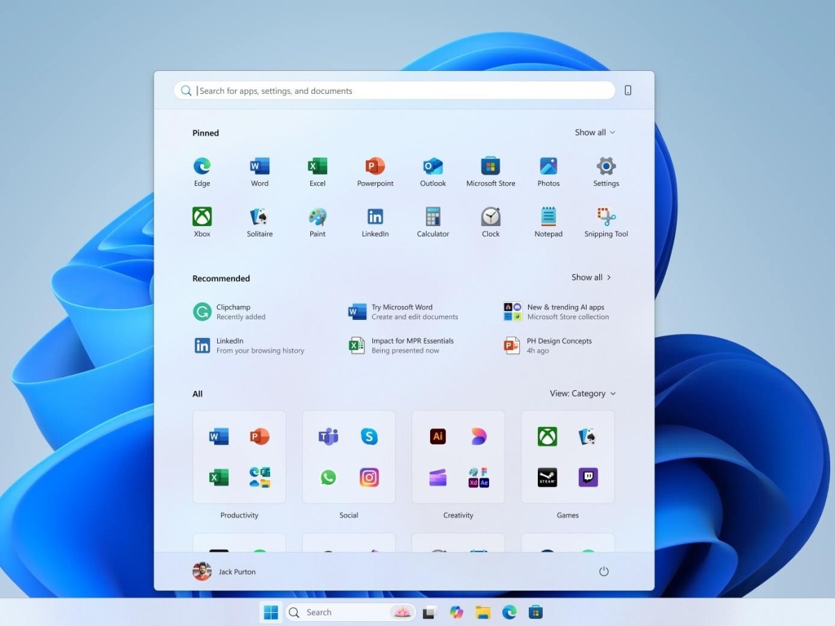    Microsoft показала отменённые концепты меню «Пуск» в Windows 11