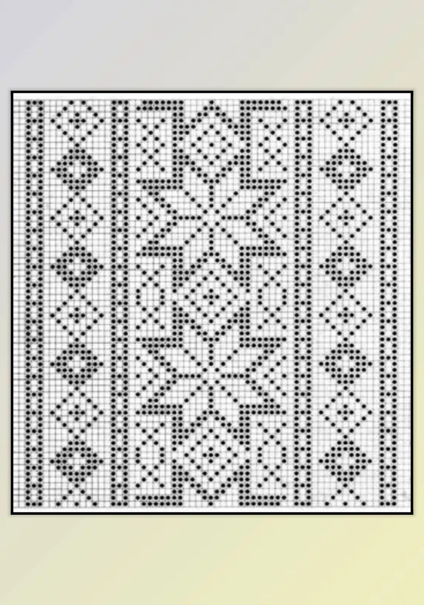 Филейное вязание крючком. Схема.