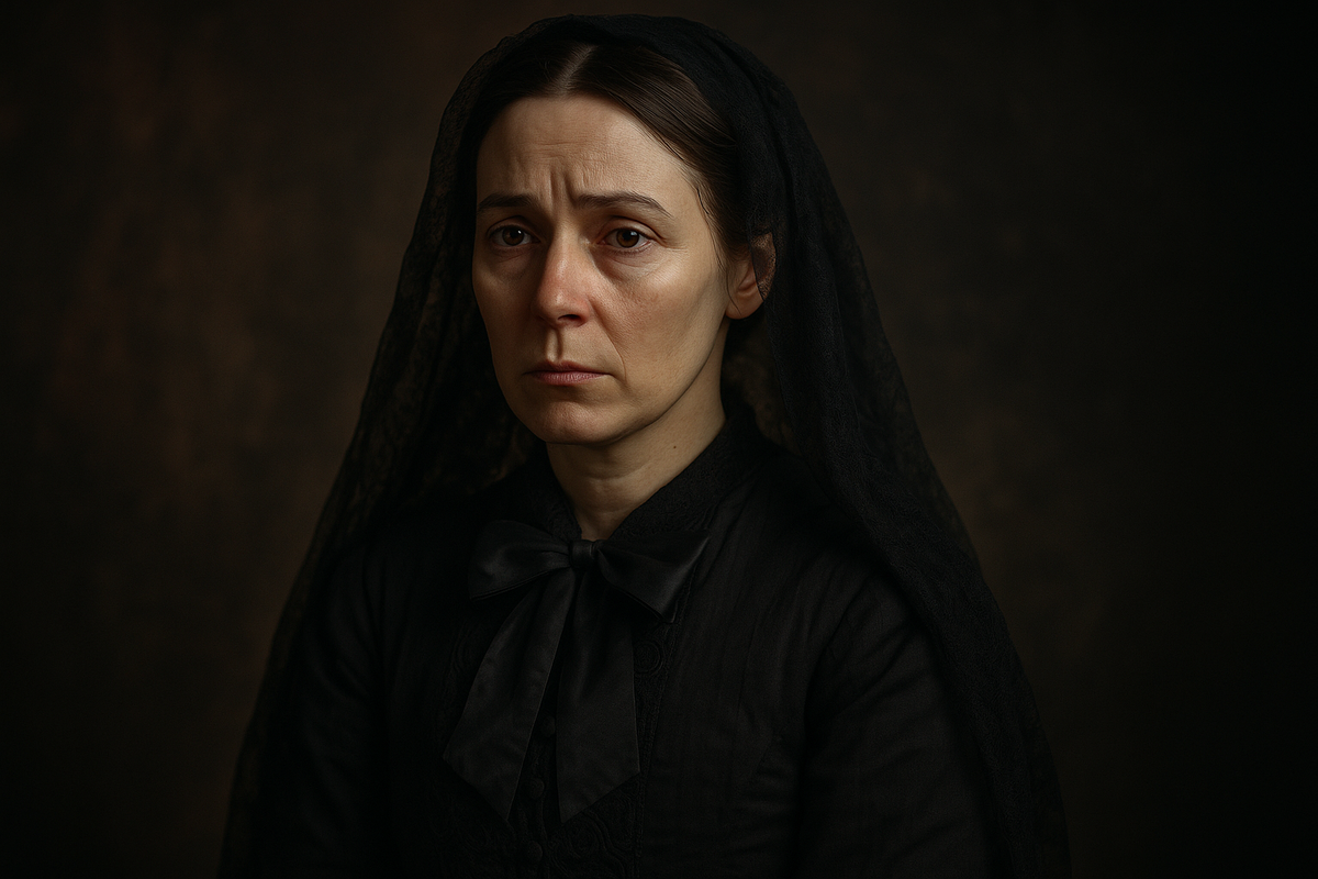 Императрица Карлотта в трауре. Вдова, чья любовь превратилась в безумие. Она прожила более полувека в затворничестве, разговаривая с тенями прошлого.