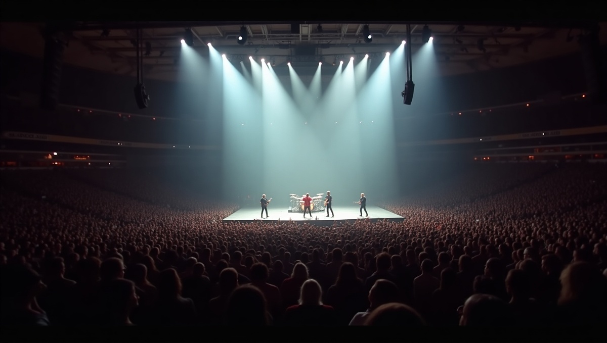 Масштабный концерт группы в более позднюю эпоху. Эхо стадиона