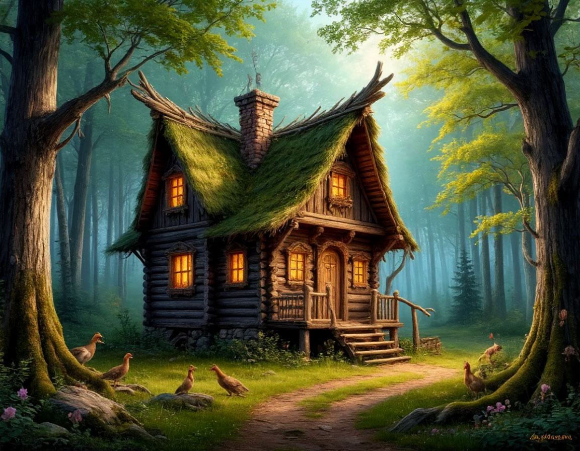 Ну никак мне не рисуют избушку на курьих ножках)))