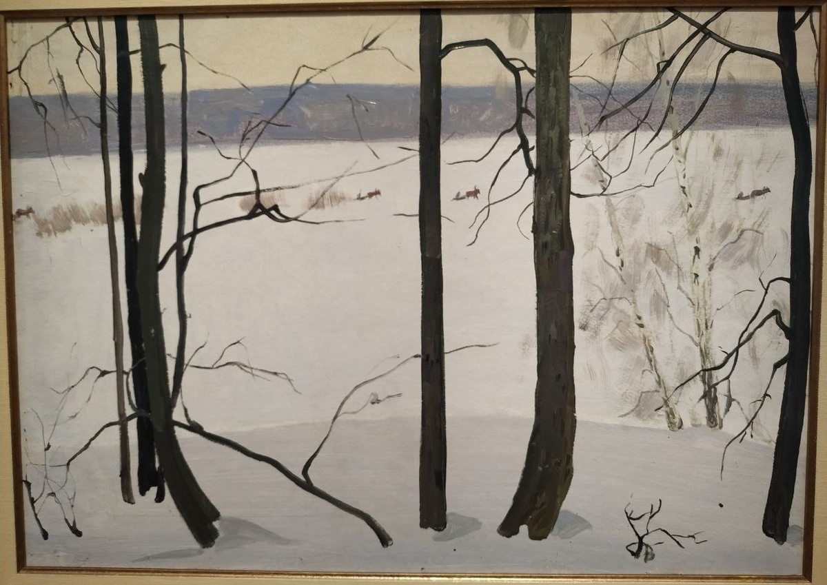 В.Е.Попков. Зимний пейзаж. 1961. Собрание М.В.Дорофеева. © Фотография А.А.Семененко. Ссылка обязательна.