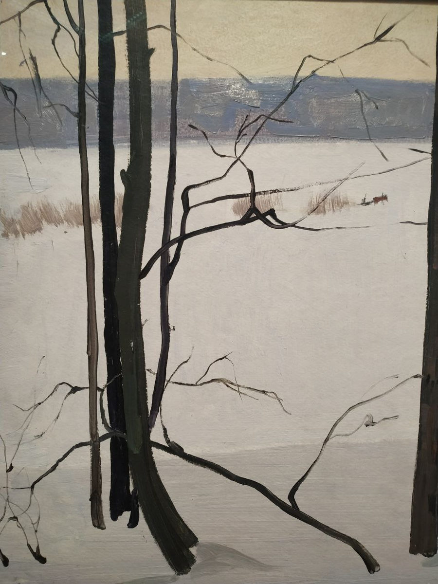 В.Е.Попков. Зимний пейзаж. 1961. Собрание М.В.Дорофеева. Деталь. © Фотография А.А.Семененко. Ссылка обязательна.