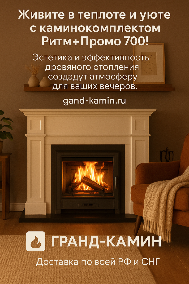    Погрузитесь в уют с камином Ритм и топкой Промо 700 — как создать тепло и стиль в вашем доме этой зимой Kamin