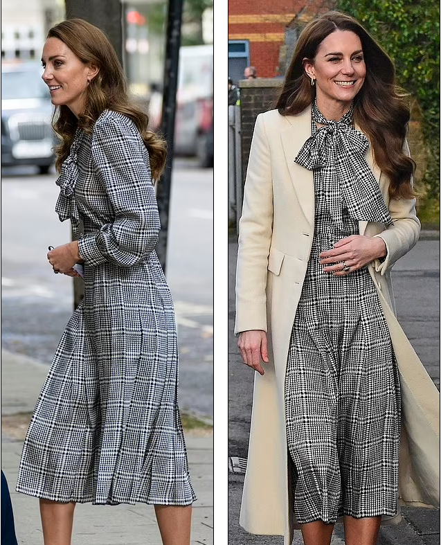 Это платье Кэтрин надевала в 2021 году и надела вновь в январе 2025 года