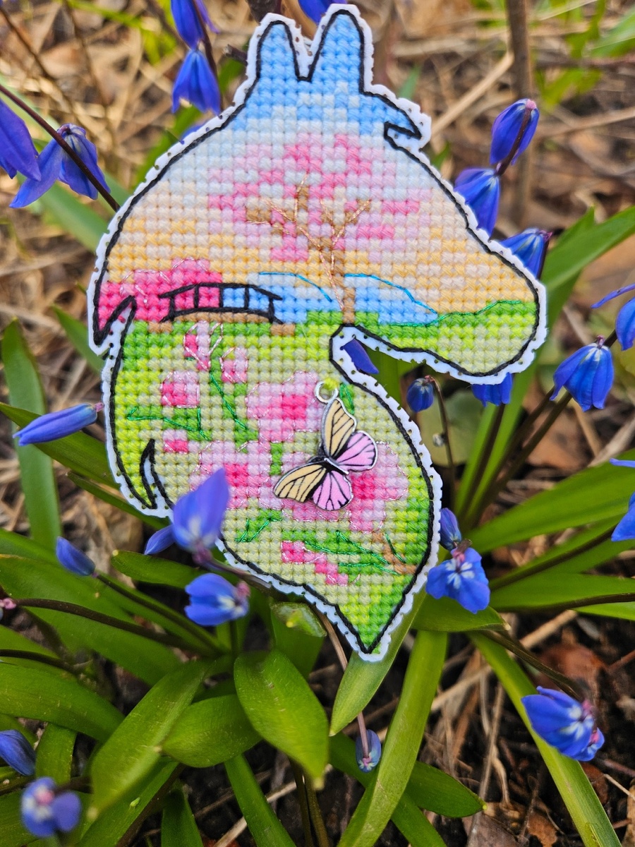 Вишивание крестиком от Маши Пустоваловой. Схема год лошади (сезоны, апрель)