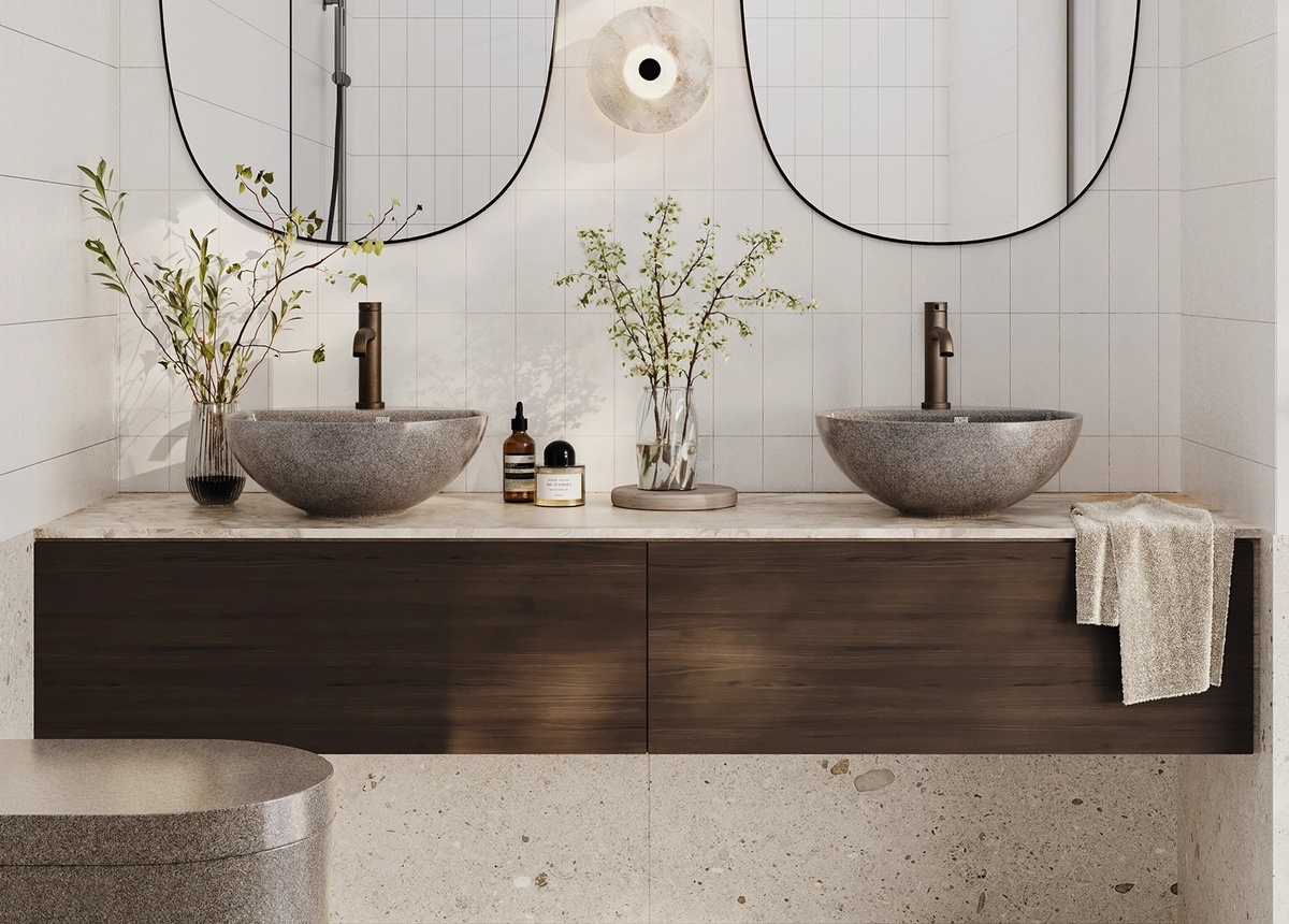 сантехника для ванной из древесного композита