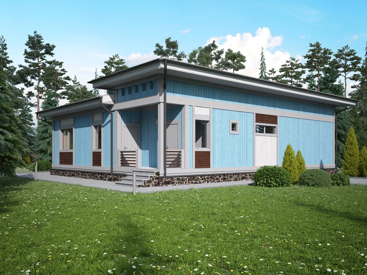 Обзор фасада деревянного дома "Мелау" компании NATURI