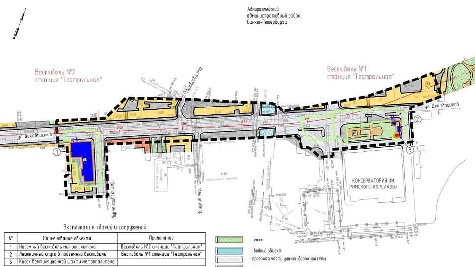 Планируемые выходы со станции метро «Театральная» в Санкт-Петербурге.📷Фото: Пресс-служба комитета по градостроительству и архитектуре