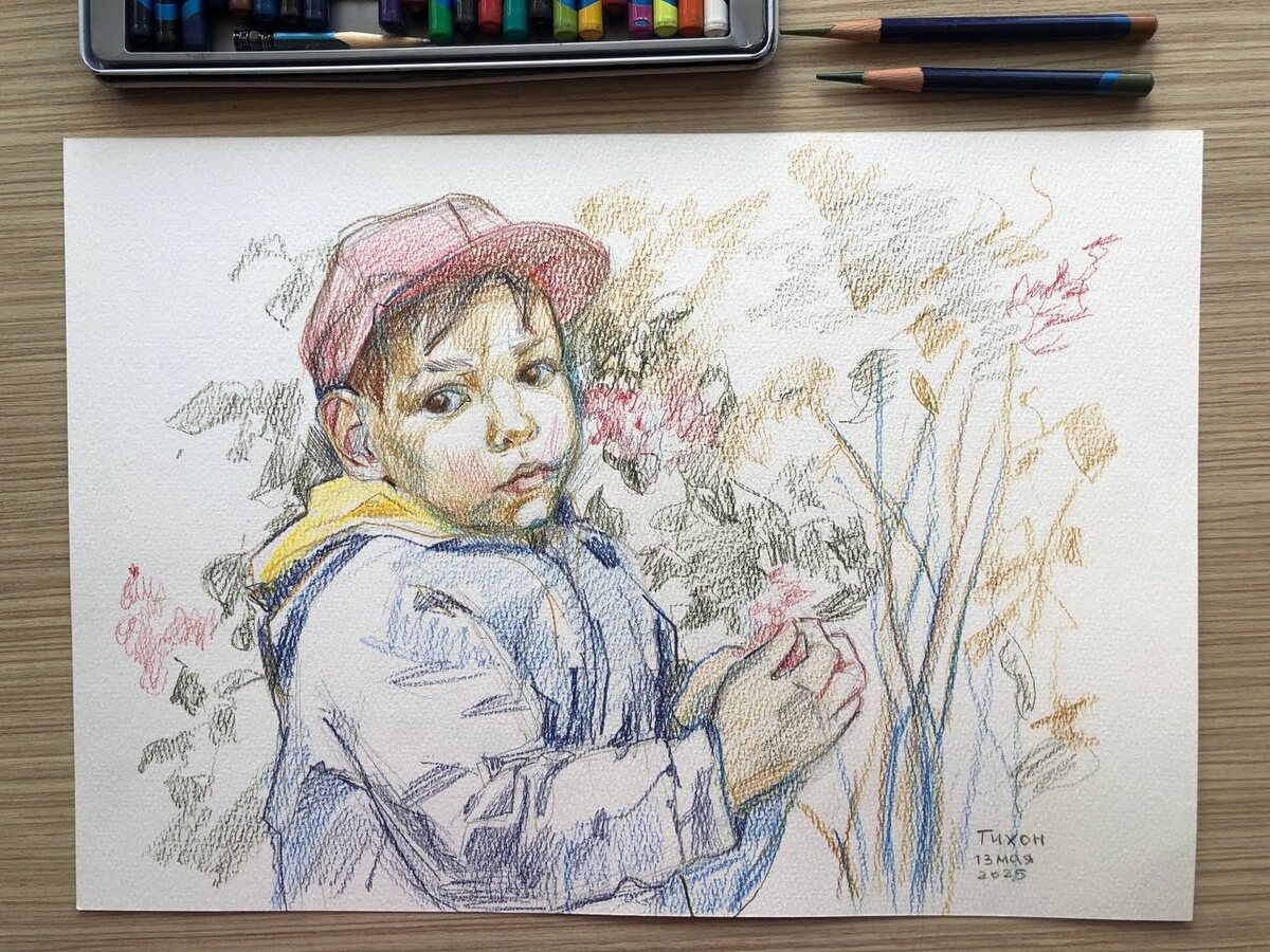 Тихон, бумага, карандаш, 37х29