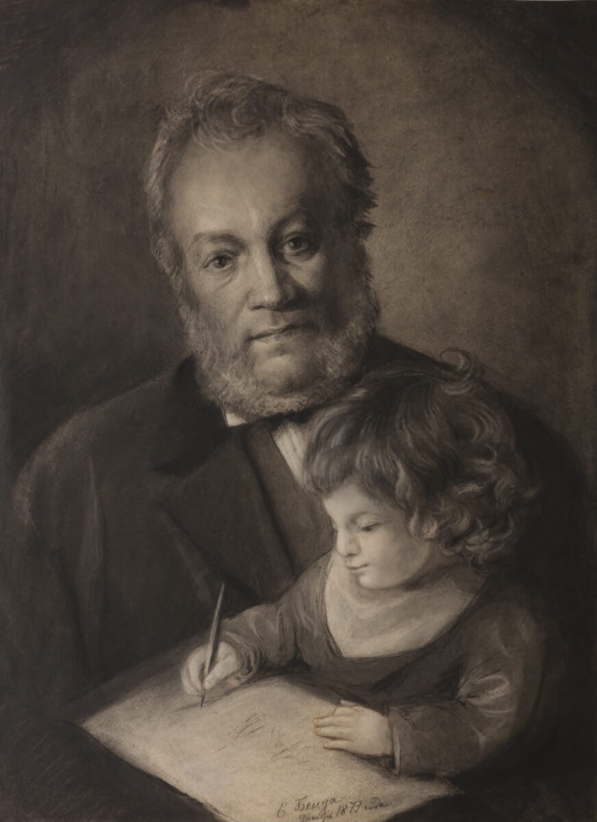 Портрет Николая Бенуа с сыном Александром 