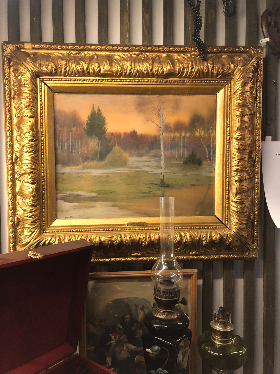 Антикварная картина художника Берггольца Р. А. в нашем салоне