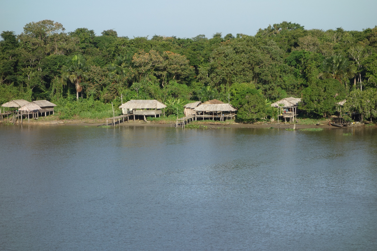 Хижины на сваях на берегах Ориноко.