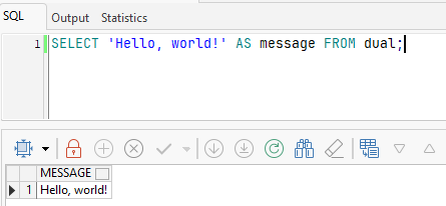 Результат выоплнения запроса