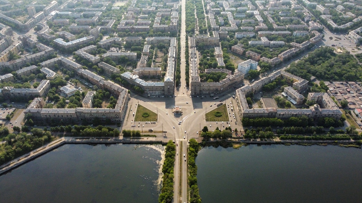 Магнитогорск с высоты птичьего полёта, автор фото Максим Шмаков