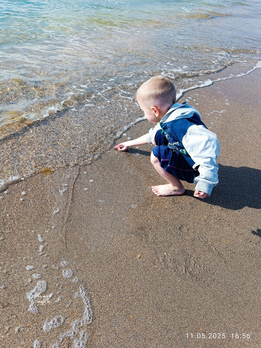 Море в Анапе в день нашего приезда.